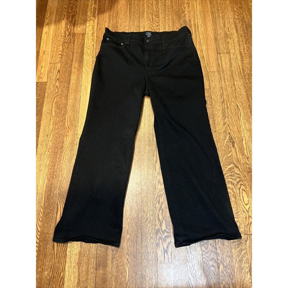 EUC‎ J Crew Womens Wide Leg Full Length Jeans Stretch Size 33 Black 34x28 - Picture 3 of 10